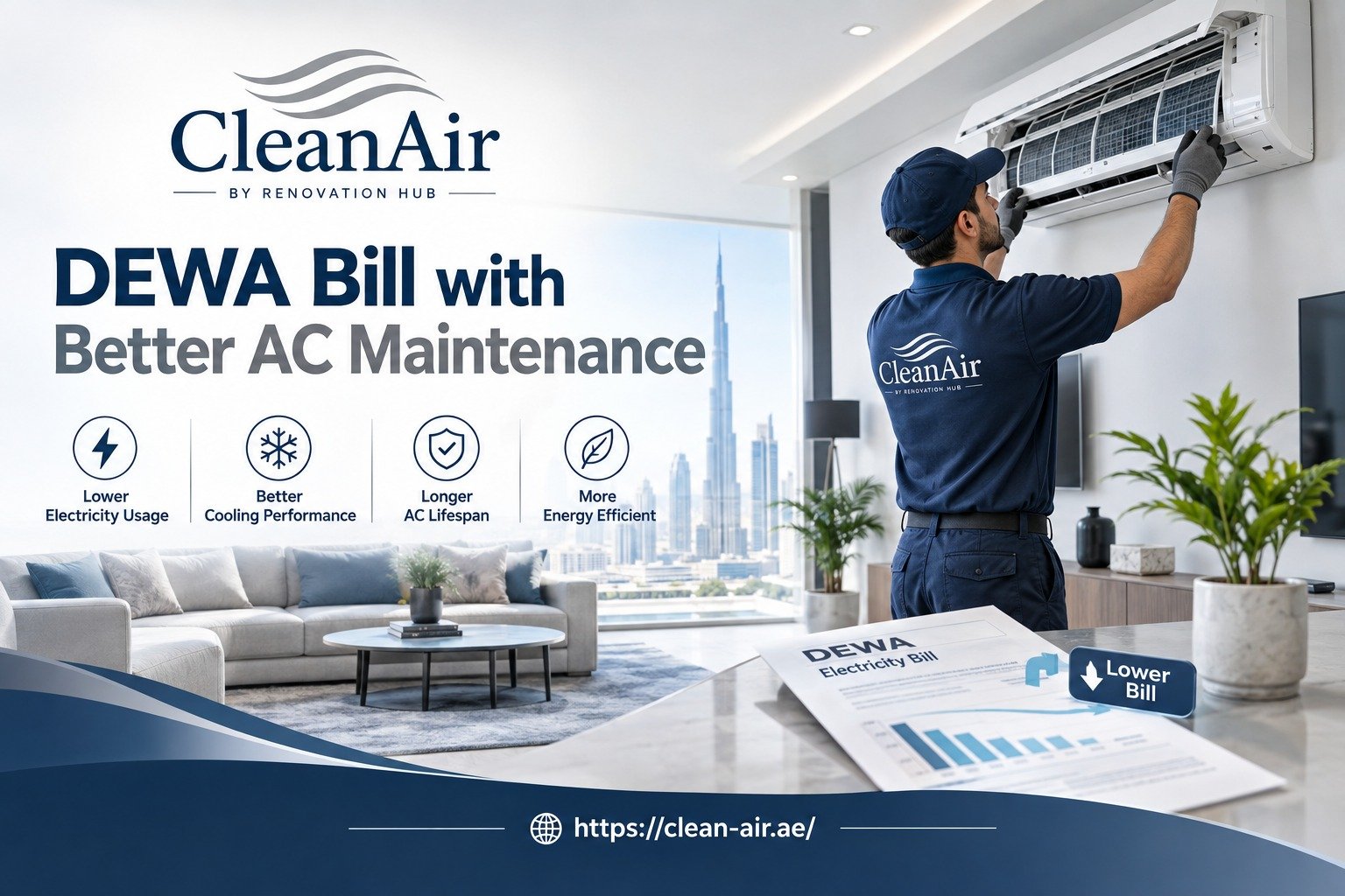 How to Reduce Your DEWA Bill with Better AC Maintenance | Clean Air