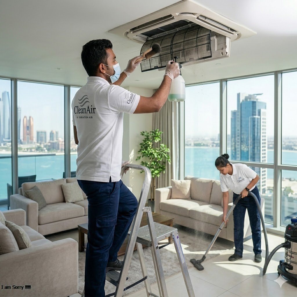 Deep AC cleaning service for villas in Al Barari